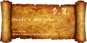Vezér Nándor névjegykártya
